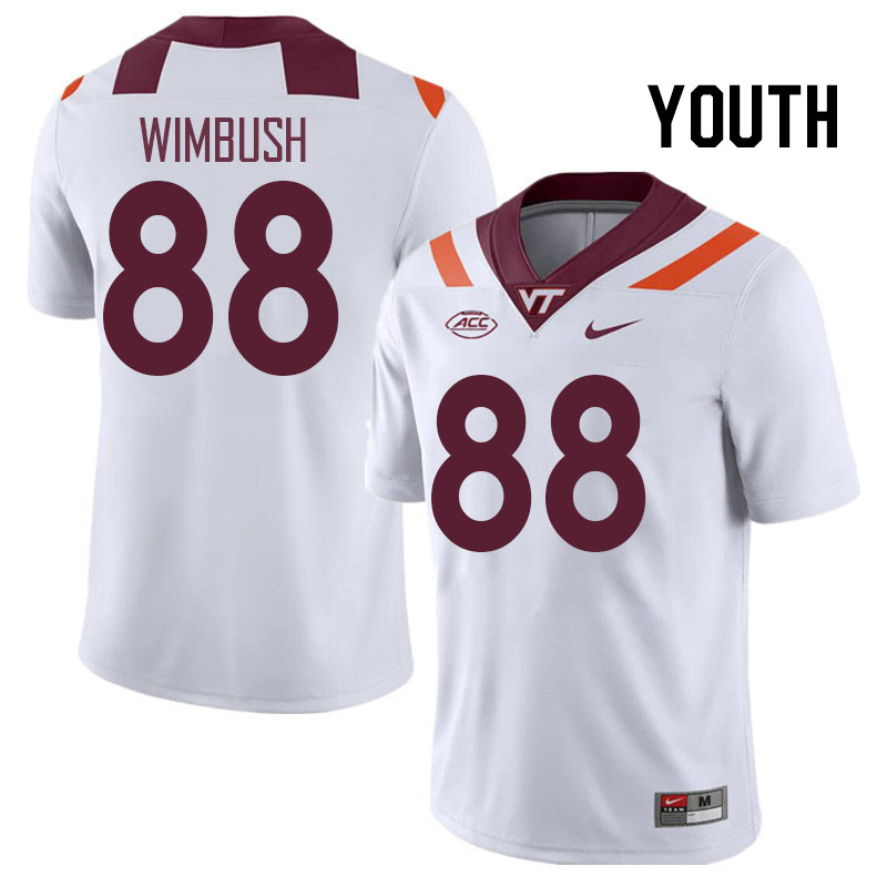 Youth #88 Zeke Wimbush Virginia Tech Hokies College Football Jerseys Stitched Sale-White